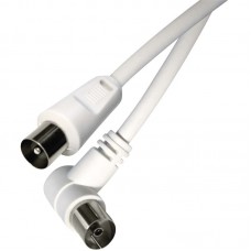 EMOS IEC (koax) kábel IEC - IEC könyök 2,5m - fehér