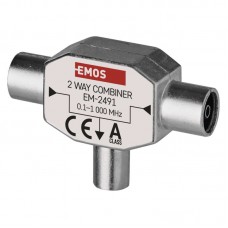 EMOS beltéri antenna közösítő (2x be, 1x ki, IEC csatlakozó) EU2491
