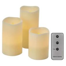 EMOS LED gyertya időzítővel, elemes - 3db kör 10cm / 12,5cm / 15cm - vintage, távirányítóval EMOS LED gyertya időzítővel, elemes - 3db kör 10cm / 12,5cm / 15cm - vintage, távirányítóval