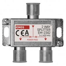 EMOS antenna elosztó (1x be, 2x ki, F csatlakozó) EM2342 (power pass)