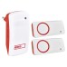 EMOS vezeték és elem nélküli csengő (1 csengő és 2 nyomógomb) piros EMOS vezeték és elem nélküli csengő (1 csengő és 2 nyomógomb) piros