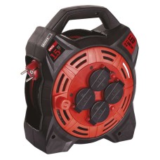 EMOS kábeldob 15m (13A max, 1,5mm2, kültéri) beépített LED reflektorral