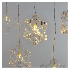 EMOS dekorációs karácsonyi fényfüzér - hópehely függöny 8 LED 84 × 45 cm cm - meleg fehér 