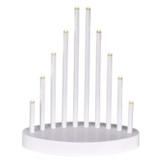 EMOS karácsonyi fénydekoráció időzítővel - gyertya állvány (fehér) elemes, 10 LED 24,5cm - meleg fehér 