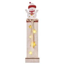 EMOS karácsonyi fénydekoráció időzítővel - fa hóember (fa) elemes 7 LED 46cm - meleg fehér