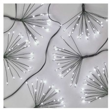 EMOS dekorációs karácsonyi fényfüzér (tűzijáték fürtök, nano, zöld kábellel) időzítővel - 300 LED 5,2m - hideg fehér