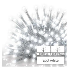 EMOS karácsonyi fényfüzér (CNT Standard) - jégcsap 100 LED 2,5 x 0,9m - hideg fehér / villogó