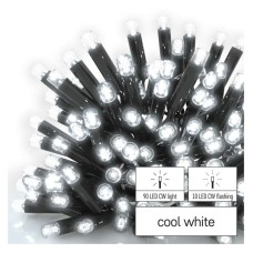 EMOS karácsonyi fényfüzér (CNT PROFI fekete kábellel) 100 LED 10m - hideg fehér