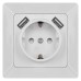 EMOS aljzat USB csatlakozóval, SCHUKO (250V/16A) IP20 - fehér