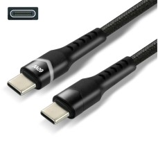 everActive USB-C töltő- és adatkábel C -C 2m (60W PD Quick Charging, szövet, led töltés jelzővel) - fekete