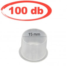 15mm-es talpas, átlátszó festéktartó kupak (prémium) 100db/csomag