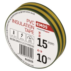 EMOS szigetelőszalag (Izotape ultra) 15/10 sárga-zöld EMOS szigetelőszalag (Izotape ultra) 15/10 sárga-zöld