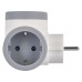 EMOS hálózati 2-es elosztó aljzat (16A max) és USB töltő 3,4A (17W, 1x USB-A, 1x USB-C) - fehér, szürke