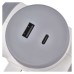 EMOS hálózati 2-es elosztó aljzat (16A max) és USB töltő 3,4A (17W, 1x USB-A, 1x USB-C) - fehér, szürke