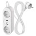 EMOS 1,4m hosszabbító (16A max) + 2-es elosztó és USB töltő 3,4A (17W, 2x USB-A, 1x USB-C) - fehér