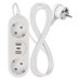 EMOS 1,4m hosszabbító (16A max) + 2-es elosztó és USB töltő 3,4A (17W, 2x USB-A, 1x USB-C) - fehér