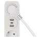 EMOS 1,4m hosszabbító (16A max) + 2-es elosztó és USB töltő 3,4A (17W, 2x USB-A, 1x USB-C) - fehér