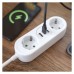EMOS 1,4m hosszabbító (16A max) + 2-es elosztó és USB töltő 3,4A (17W, 2x USB-A, 1x USB-C) - fehér