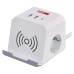 EMOS 2m hosszabbító kocka (16A max) + 2-es elosztó és USB töltő 3A (15W, 2x USB-A, 1x USB-C, Qi 10W) - fehér