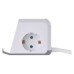 EMOS 2m hosszabbító kocka (16A max) + 2-es elosztó és USB töltő 3A (15W, 2x USB-A, 1x USB-C, Qi 10W) - fehér