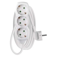 EMOS 2m hosszabbító (10A max) + 3-as elosztó - fehér EMOS 2m hosszabbító (10A max) + 3-as elosztó - fehér