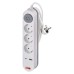 EMOS 2m hosszabbító (16A max) + 3-as elosztó kapcsolóval és USB töltő 3,4A (17W, 1x USB-A, 1x USB-C) - fehér, szürke