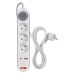 EMOS 2m hosszabbító (16A max) + 3-as elosztó kapcsolóval és USB töltő 3,4A (17W, 1x USB-A, 1x USB-C) - fehér, szürke
