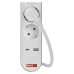 EMOS 2m hosszabbító (16A max) + 3-as elosztó kapcsolóval és USB töltő 3,4A (17W, 1x USB-A, 1x USB-C) - fehér, szürke