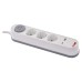 EMOS 2m hosszabbító (16A max) + 3-as elosztó kapcsolóval és USB töltő 3,4A (17W, 1x USB-A, 1x USB-C) - fehér, szürke