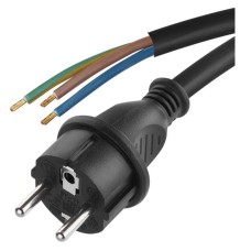 EMOS szerelt gumi kábel (3x 2,5mm2, fix dugvillával) 5m - fekete