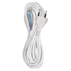 EMOS szerelt kábel (2x 0,75mm2, fix dugvillával) 5m - fehér EMOS szerelt kábel (2x 0,75mm2, fix dugvillával) 5m - fehér